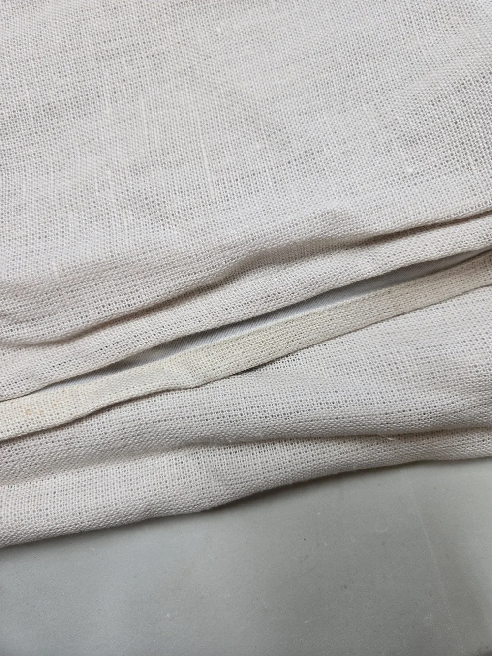 QUINCE Set 2 48x84 Heavyweight European Linen Room Darkening Curtains Sand 0205